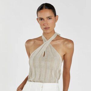 Dissh EVERLY NATURAL TWIST KNIT TOP  - sz M - NWT